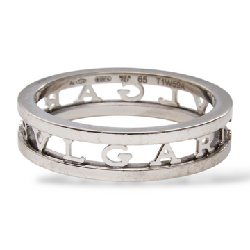 BVLGARI BULGARI B.zero1 Logo Band Ring 18K White Gold Size 65 5.5 mm