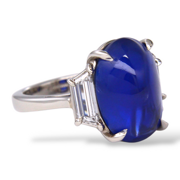 Natural 12.93 CT Blue Sapphire NO HEAT Burma GIA Diamond Ring Platinum 950