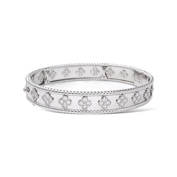 Van Cleef & Arpels Perlée Clovers Diamond Bracelet Large 18K White Gold Genuine