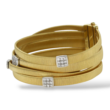 MARCO BICEGO 5 Strand Diamond Masai Crossover Bracelet 18K Yellow Gold