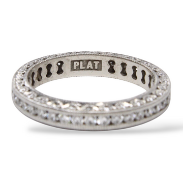 TACORI Diamond Eternity Band 1 CT Natural Round Cut Ring Platinum 950 Size 7