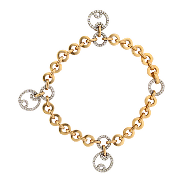 ROBERTO COIN Diamond Link Bracelet Open Circles 7