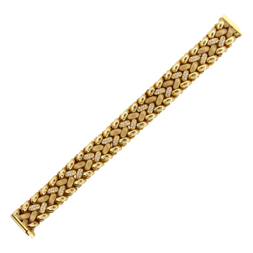 Diamond Ladies Bracelet 1.75 CT Round Cut 18K Yellow Gold 7.5 Inches Heavy