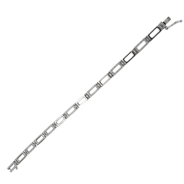 1 CT Natural Diamond Tennis Open Link Bracelet 14K White Gold 7