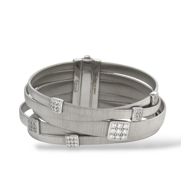MARCO BICEGO 5 Strand Diamond Masai Crossover Bracelet 18K White Gold