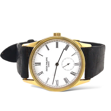 Patek Philippe Calatrava 31mm Clou De Paris Hobnail Bezel Manual Wind 18k Gold