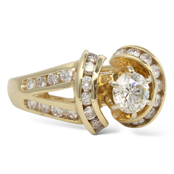 Diamond Engagement Ring 1.40 CTW 14K Yellow Gold Size 5