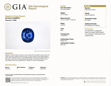 Natural 13.31 CT Blue Sapphire NO HEAT Sri Lanka GIA Diamond Ring Platinum