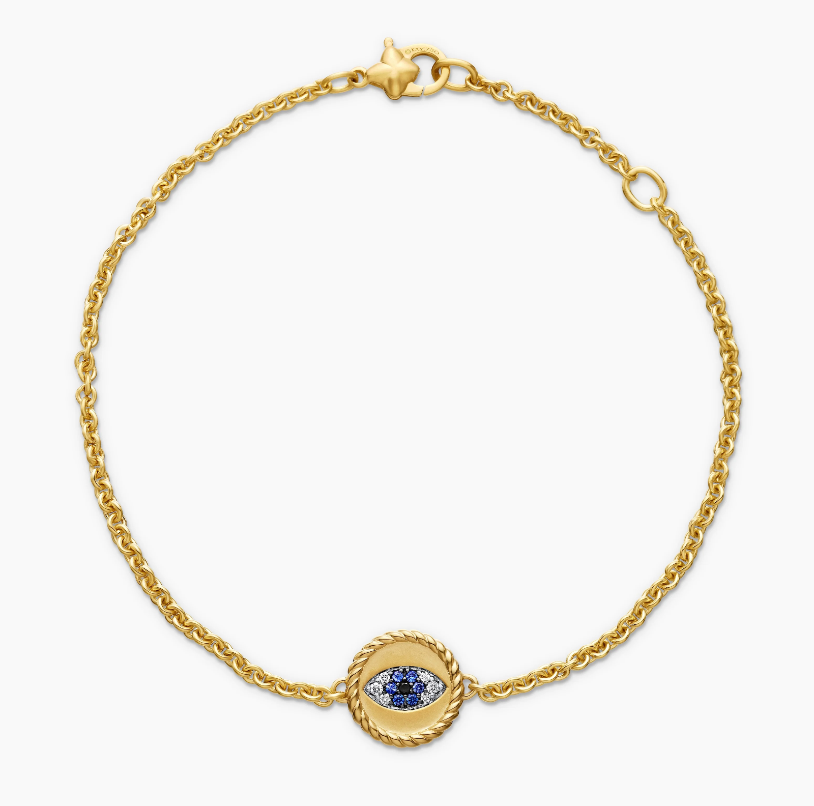 DAVID YURMAN Cable Collectibles Evil Eye Diamond & Sapphire Bracelet 18K Gold