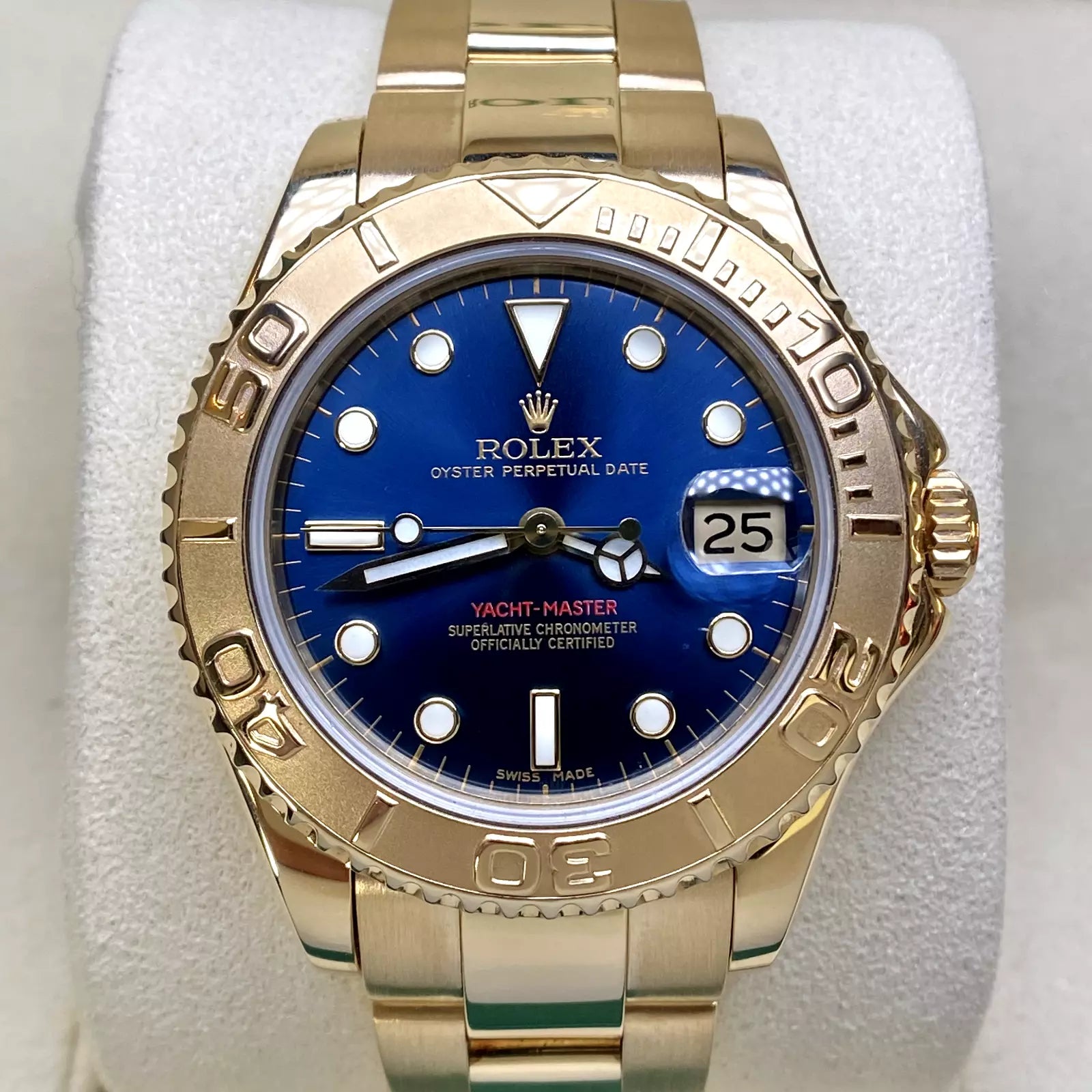 Rolex Yacht-Master Blue Dial 18k Solid Yellow Gold 35MM Automatic 68628 