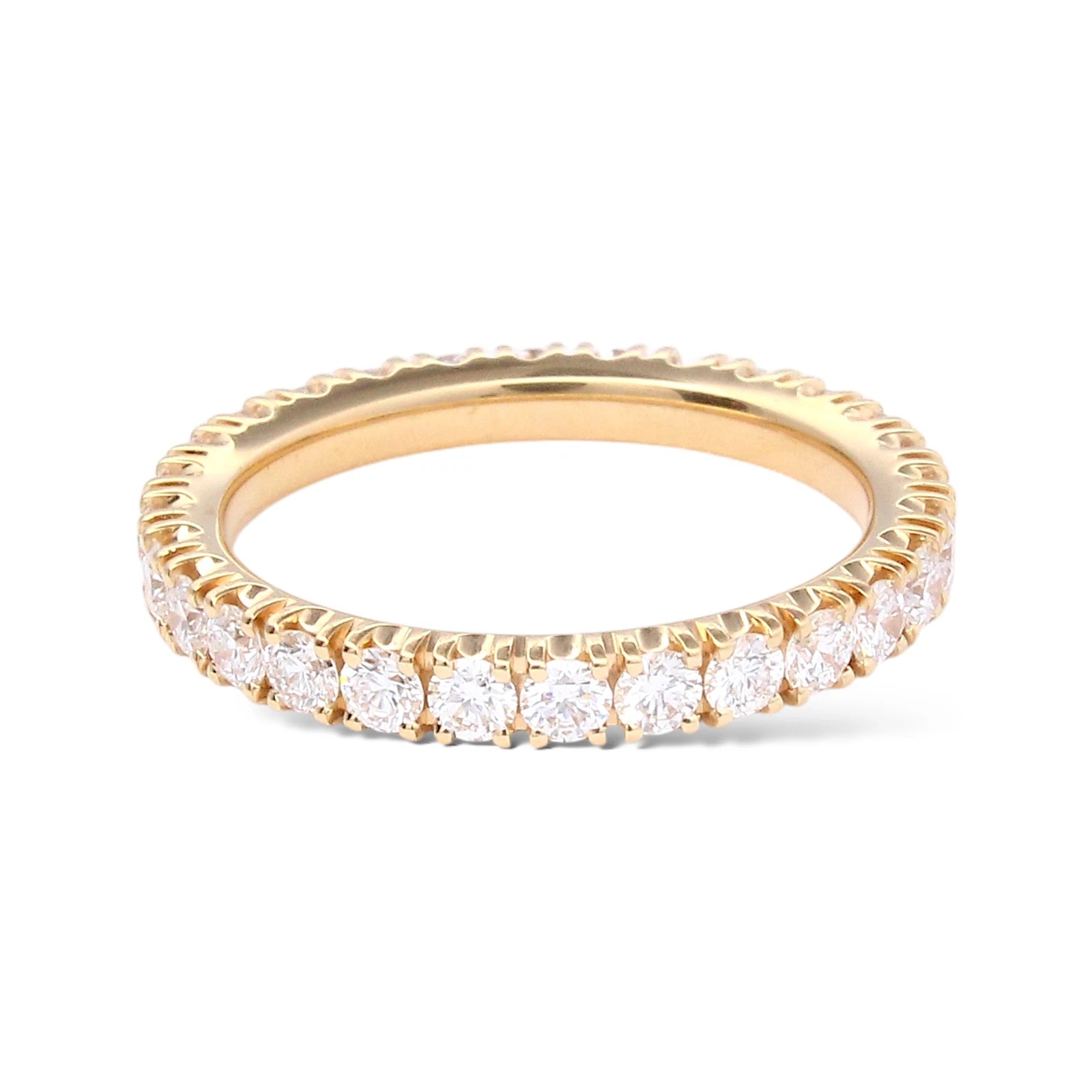 Cartier Eternity Band 1 CT Natural Diamond Round Cut 18K Rose Gold Ring Size 5 