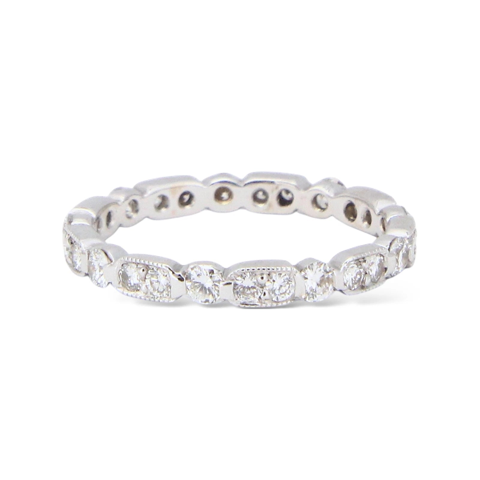 Eternity Diamond Band 0.50CT Round Cut 18K White Gold Ring Size 5 