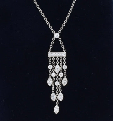 Tiffany & Co 950 Platinum Natural Diamond 1980s Vintage Elegant Swing Necklace