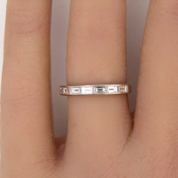 TIFFANY AND CO Diamond Band 0.35 CT Natural Baguette Cut Platinum Ring