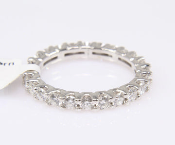 18k White Gold Natural Diamond Ring Band G/VS-SI 1.2 ctw 2 Grams
