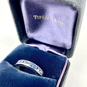 Tiffany & Co Blue Sapphire Platinum 950 Eternity Band Vintage with Box Size 6