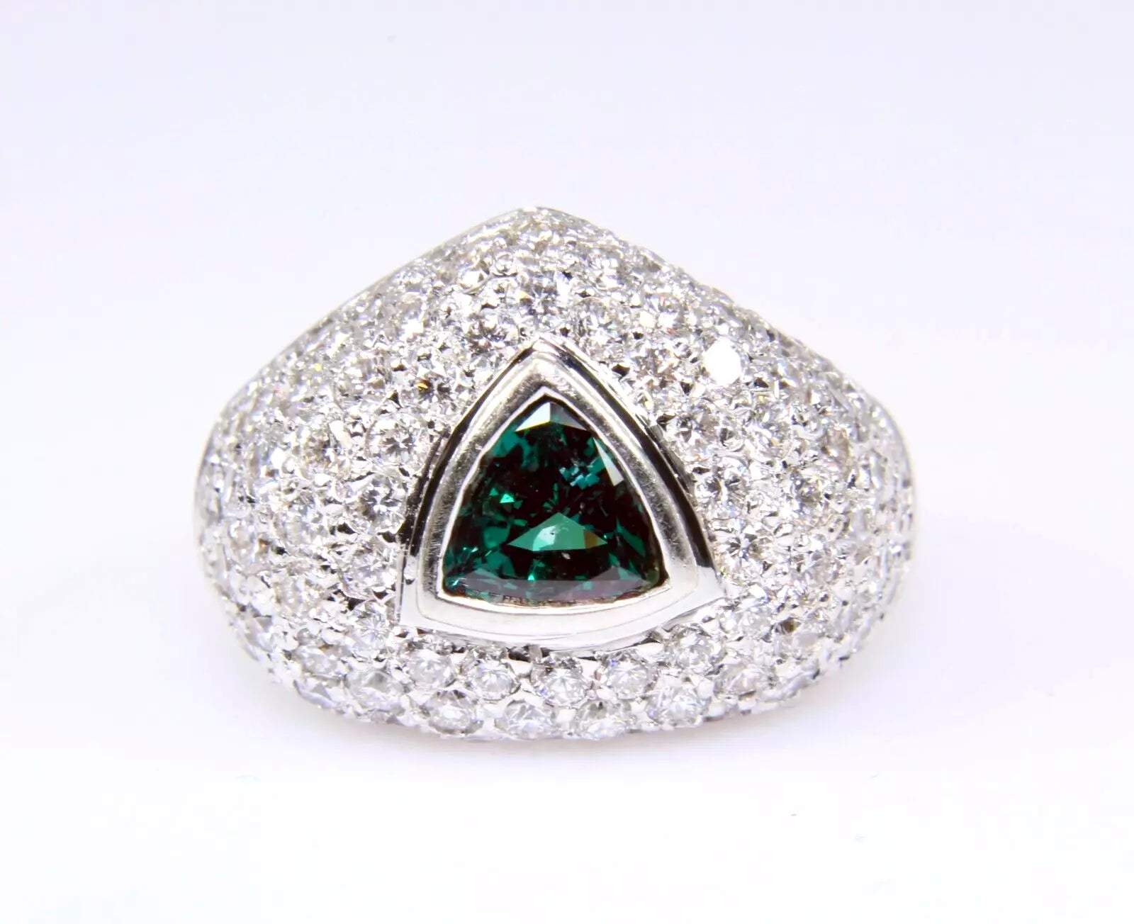 NATURAL BRAZILIAN ALEXANDRITE RING 1.00 CT 18k White Gold Diamond AGL CERTIFIED 
