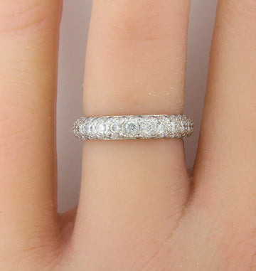 TIFFANY AND CO Diamond Eternity Three Row Etoile Band 2 CT Platinum 950 Ring