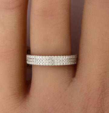 Anniversary Band 0.45 CT Round Brilliant Diamond Pave 14K White Gold Ring