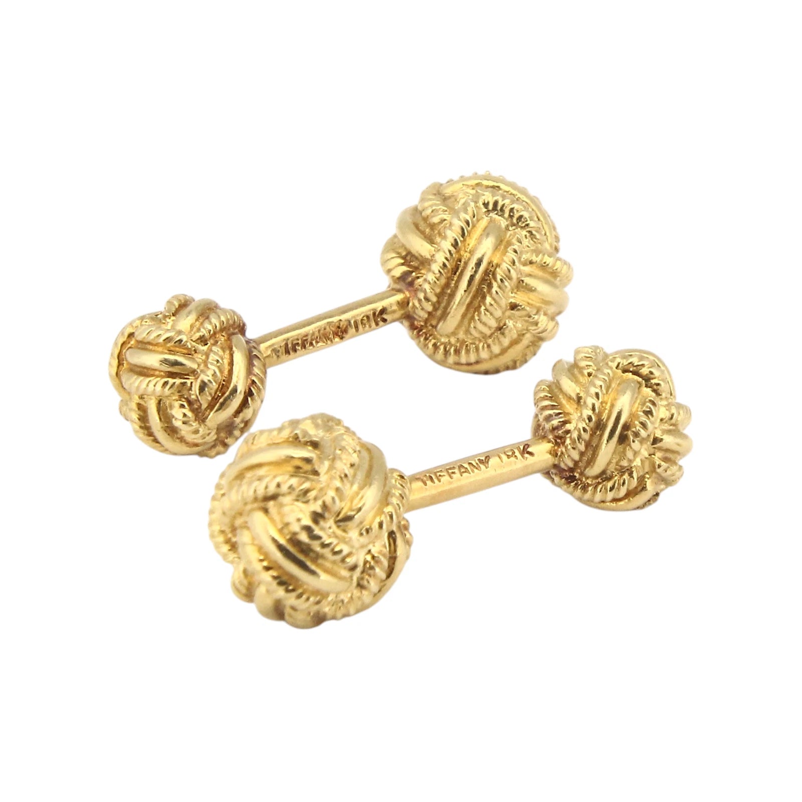 TIFFANY & CO 1970 Jean Schlumberger Cufflinks In Solid Woven 18K Yellow Gold 
