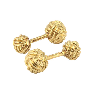 TIFFANY & CO 1970 Jean Schlumberger Cufflinks In Solid Woven 18K Yellow Gold 