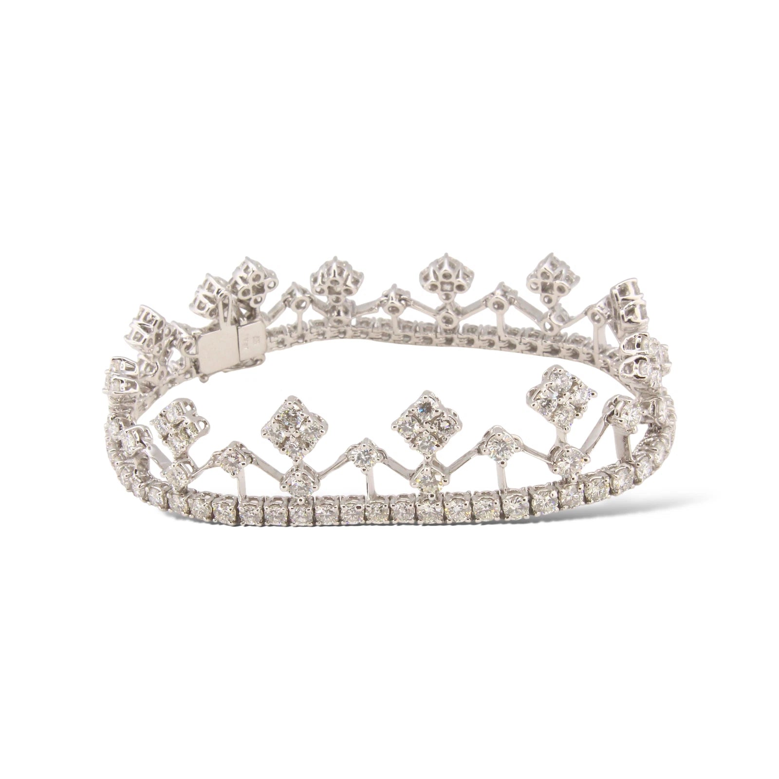 11.00 CT Diamond Tennis Bracelet 18k White Gold Estate Designer Piranessi Italy 