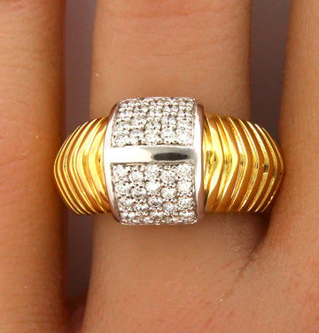 ZYDO 18K Yellow Gold Natural Diamond 0.56 ct Ladies Ring Size 6 3/4